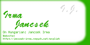 irma jancsek business card